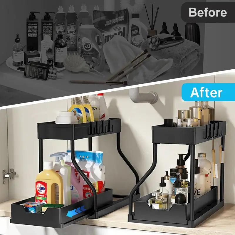 Space-Saving 2-Tier Pull-Out Organizer