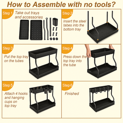 Space-Saving 2-Tier Pull-Out Organizer