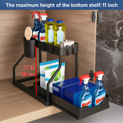 Space-Saving 2-Tier Pull-Out Organizer