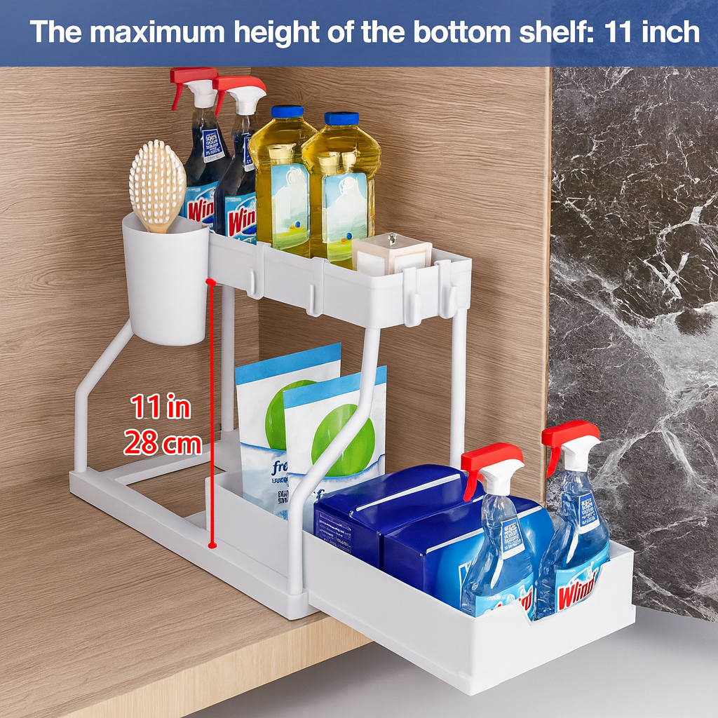 Space-Saving 2-Tier Pull-Out Organizer