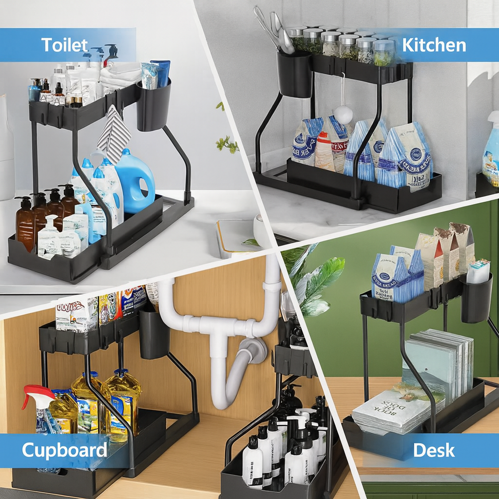 Space-Saving 2-Tier Pull-Out Organizer