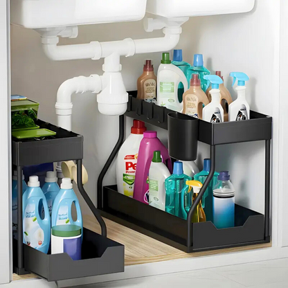 Space-Saving 2-Tier Pull-Out Organizer