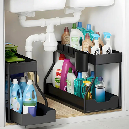 Space-Saving 2-Tier Pull-Out Organizer